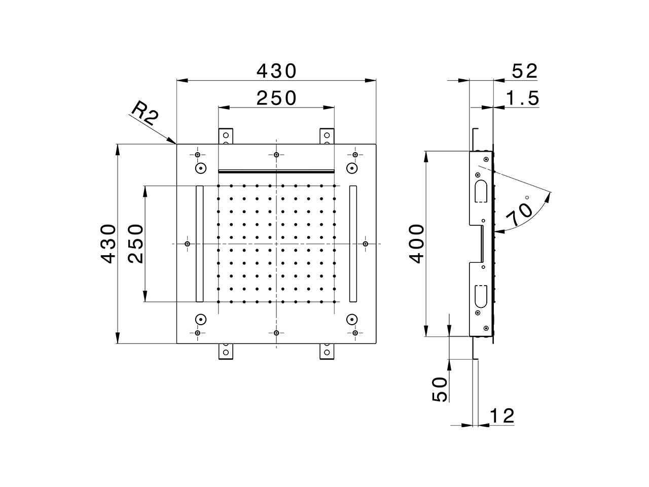 Soffione a soffitto con cromoterapia 430x430 mm ZEN_ZS1C0060 - v1