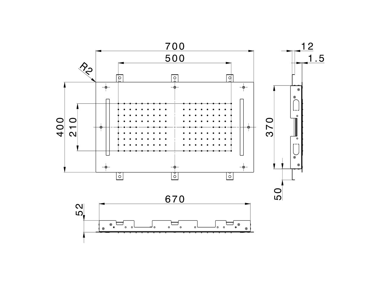 Soffione a soffitto con cromoterapia 700x400 mm ZEN_ZS1C0110 - v1