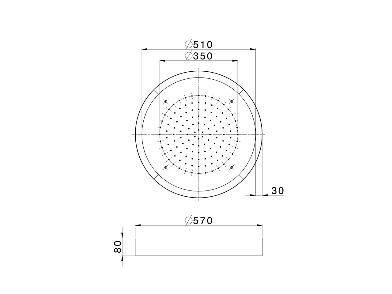 Soffione a soffitto con cromoterapia Ø 570 mm ZEN_ZS1C0145 - v1