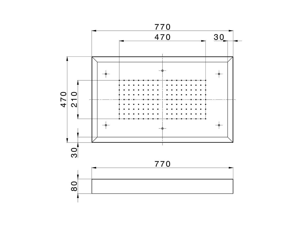 Soffione a soffitto con cromoterapia 770x470 mm ZEN_ZS1C0150 - v1