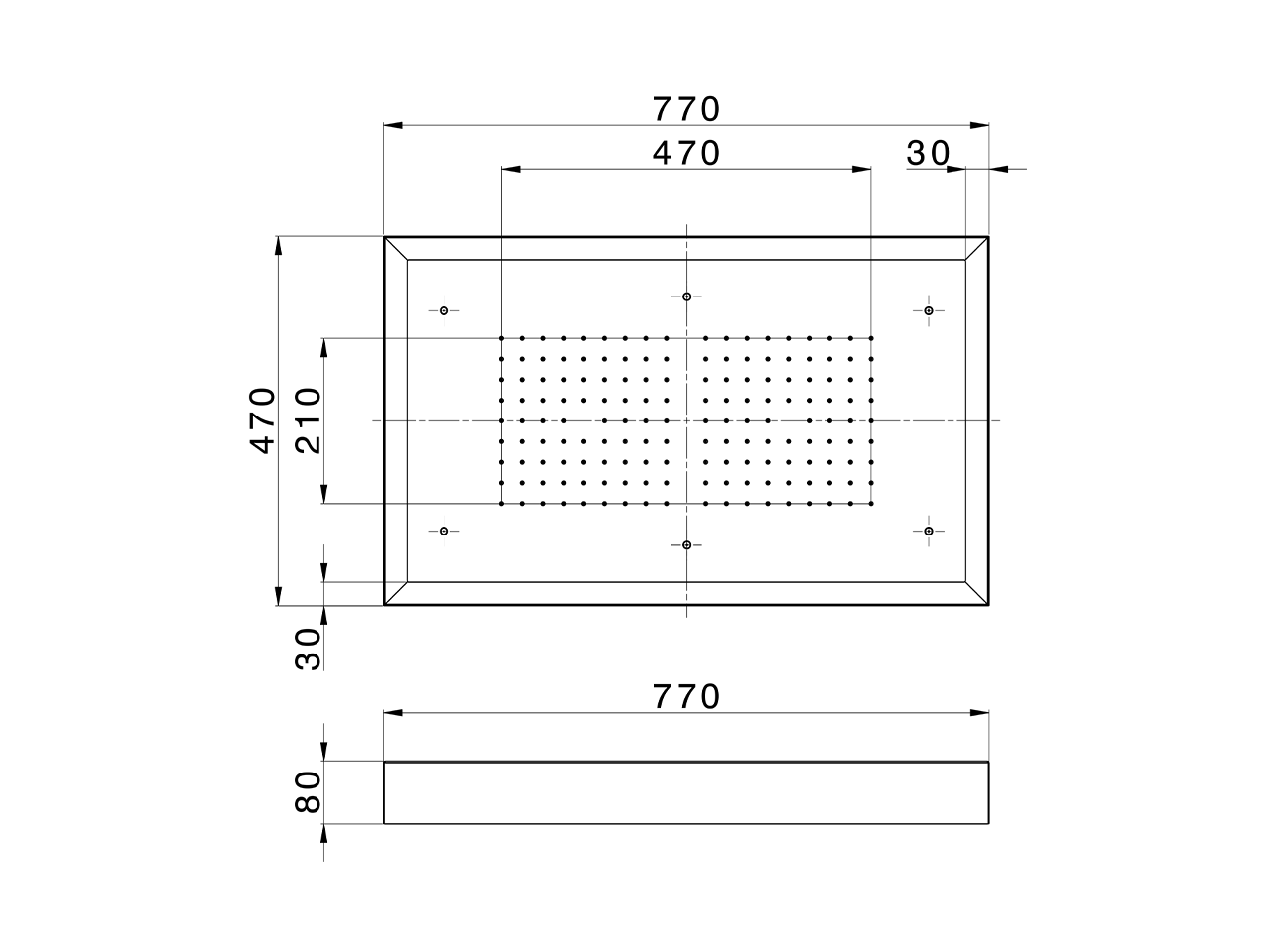 Soffione a soffitto con cromoterapia 770x470 mm ZEN_ZS1C0155 - v1